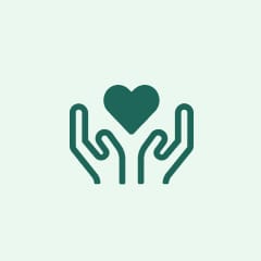 hands holding heart icon