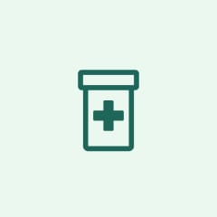 medical cross on pill bottle